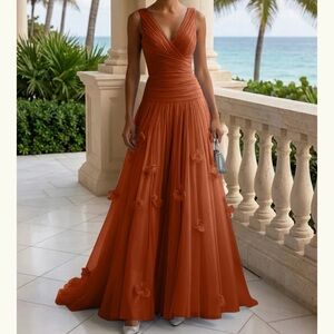 Dreamlily Evening Dress with 3D Flowers